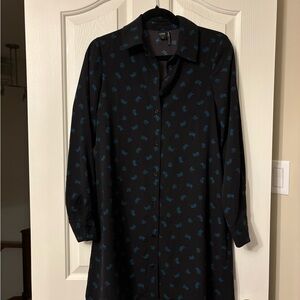 Cove Elegant Black and Blue Mini Dress